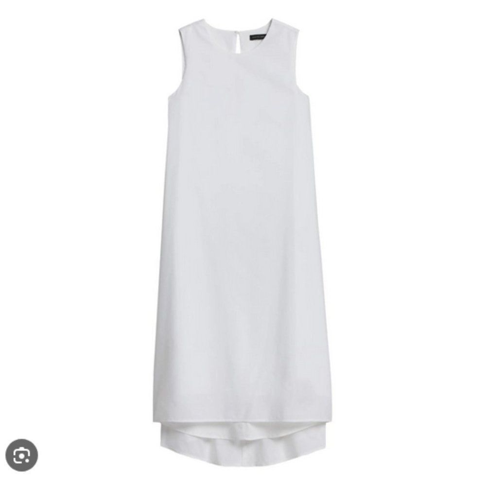 White Banana Republic Poplin A-Line High Low Sleeveless Dress (NWT)